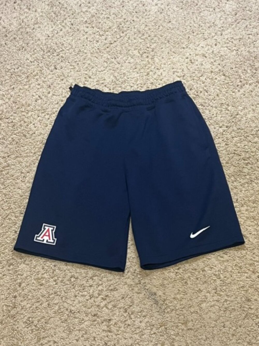Arizona Wildcats Nike Dri Fit Navy Team Issued Tech Fleece Shorts Sz Medium EUC